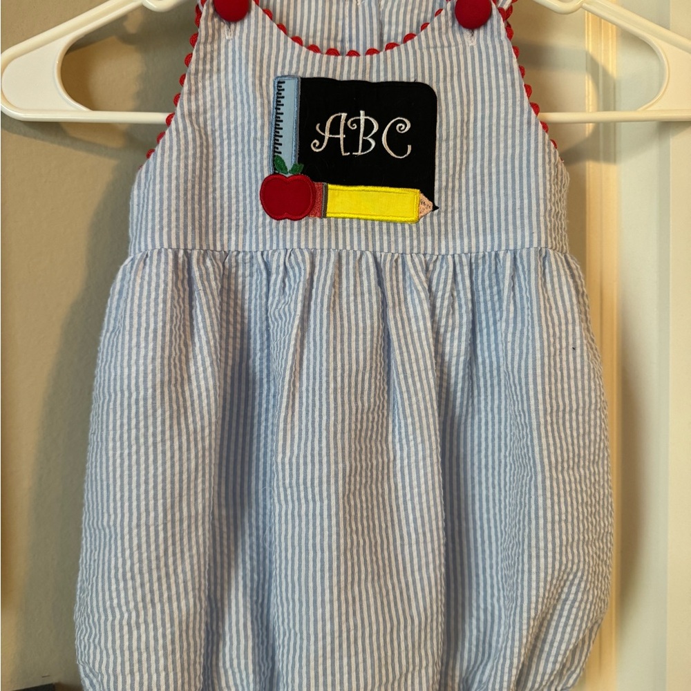 Nola Blue and Red Diaper Cover with Bubble Silhouette